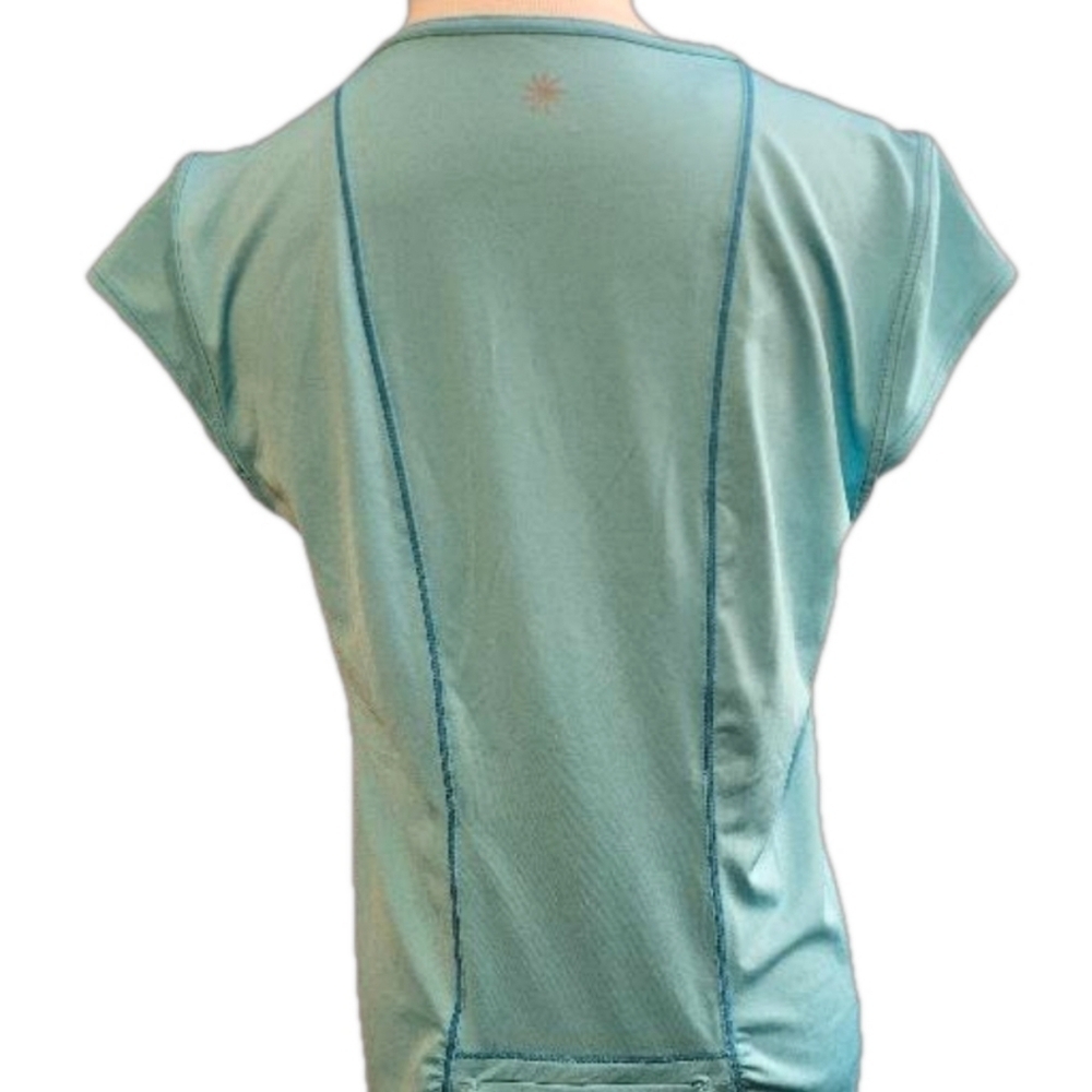 Athleta cap sleeves size medium small  pocket in the back teal color - Picture 2 of 11